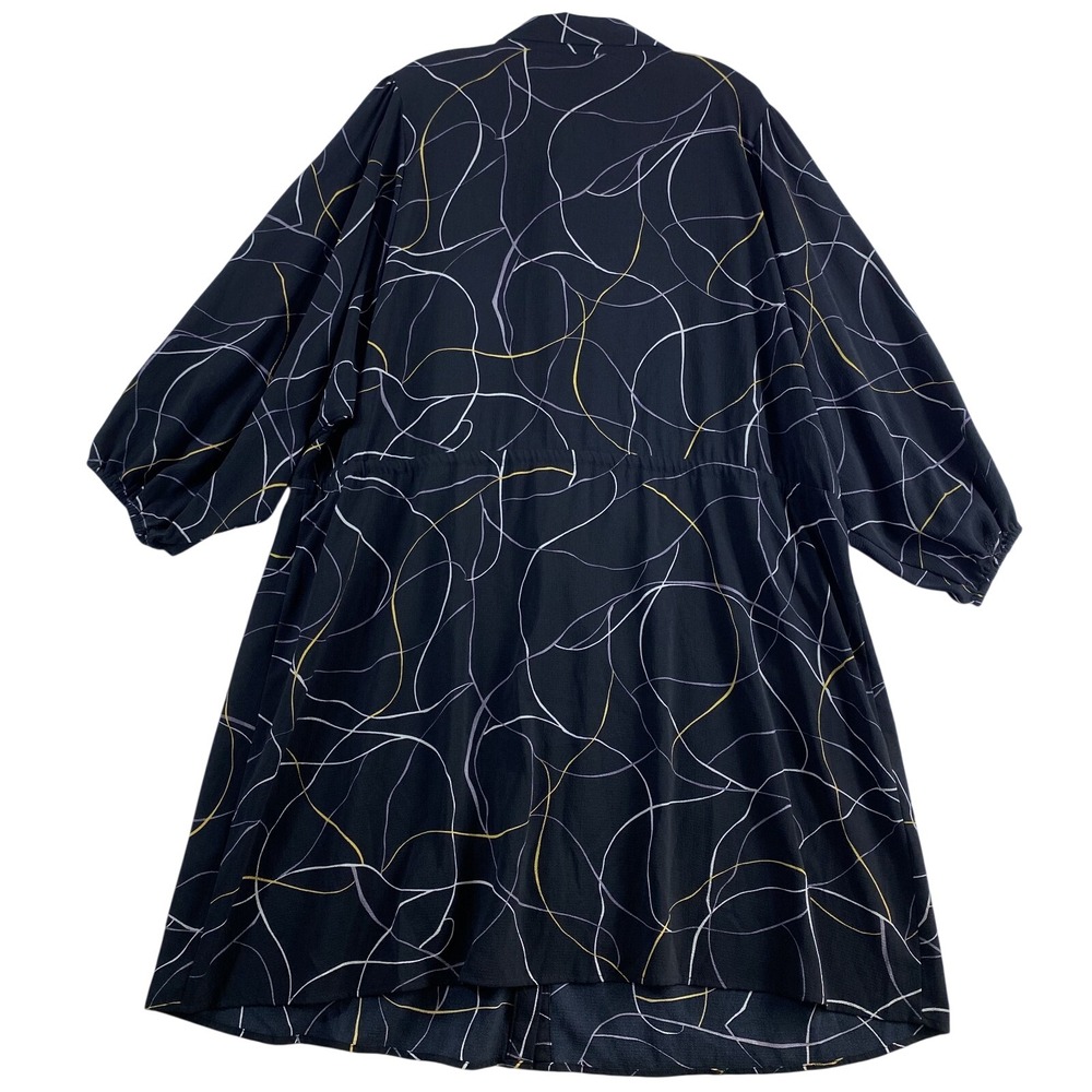 2/$30 NWT City Chic Blouson Shirt Dress SZ XL Black Long Sleeve Tie Waist - Picture 4 of 12